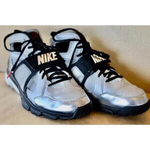 Size 10.5 - Nike Zoom Huarache Trainer Mid Silver Black Mens